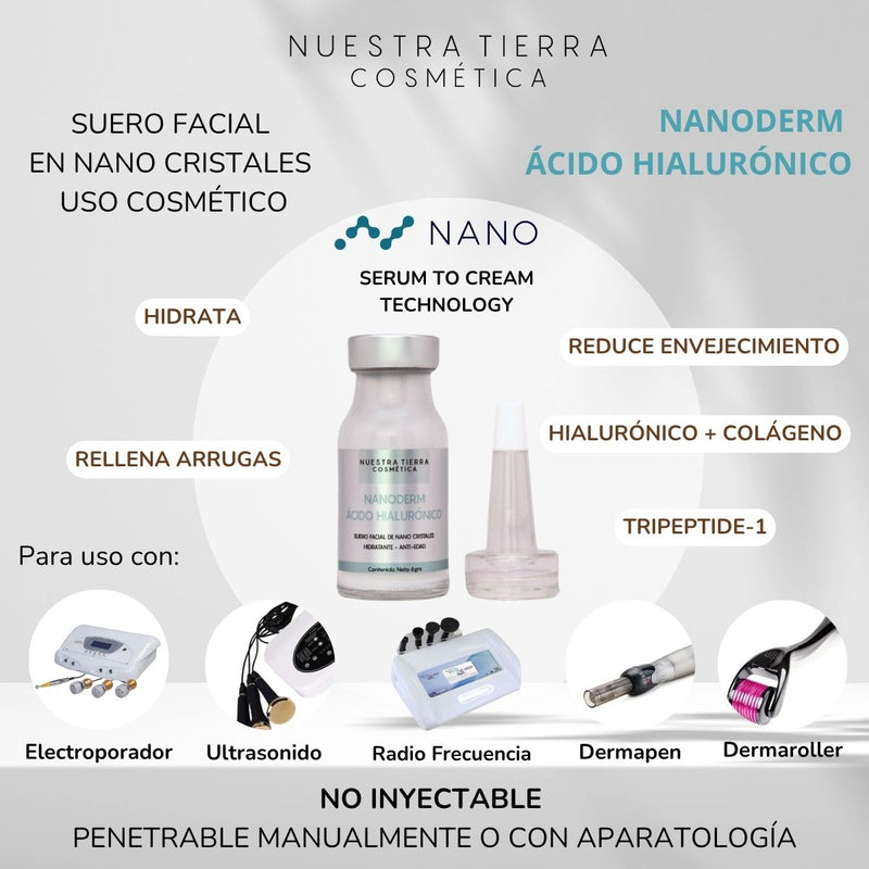 Nano Cristales de Acido Hialuronico Hidratante Anti-Edad