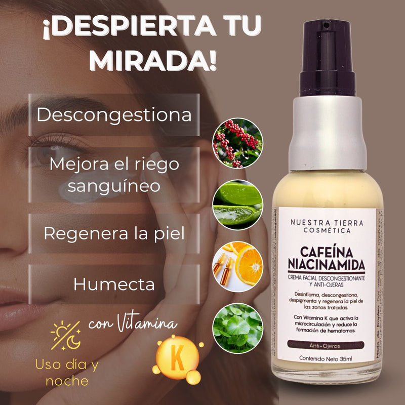 Crema Anti-Ojeras Cafeina + Niacinamida + Vit. K