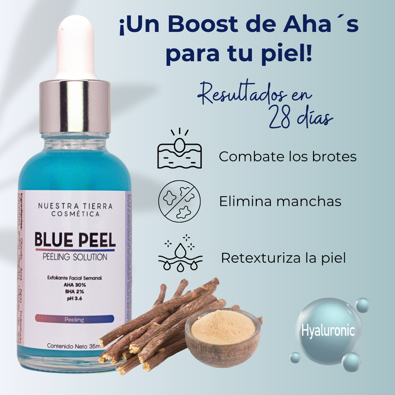 Peeling AHA 30% + BHA 2% Blue Peel Combate manchas y acné