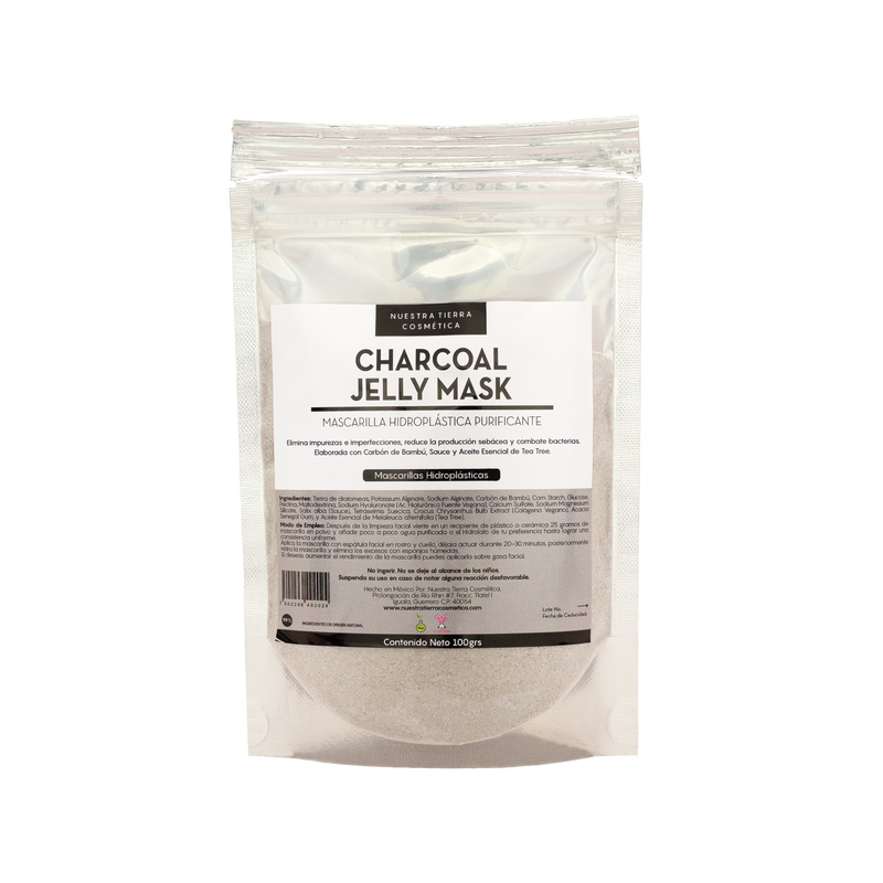 Charcoal Mascarilla Hidro-Plastica Purificante con Carbon Activado, Sauce y Tea Tree
