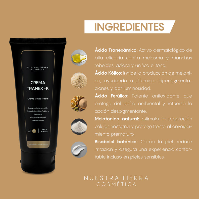 Crema Despigmentante Tranexamico + Kojico + Ferulico + Melatonina