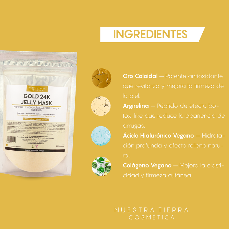 Gold 24K Mascarilla Hidro-Plastica Reafirmante y Anti-Edad con Oro y Argirelina