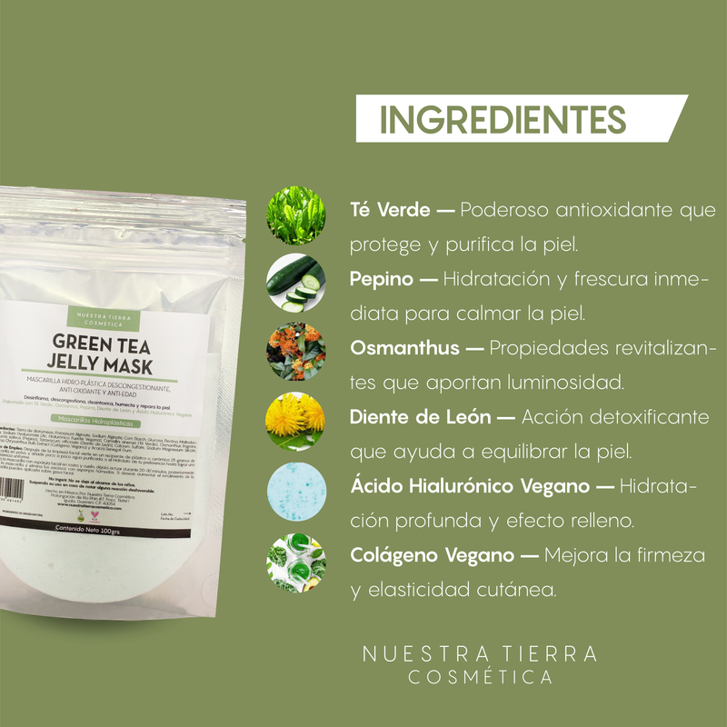 Green Tea Mascarilla Hidro-Plastica Descongestionante y Anti-Oxidante