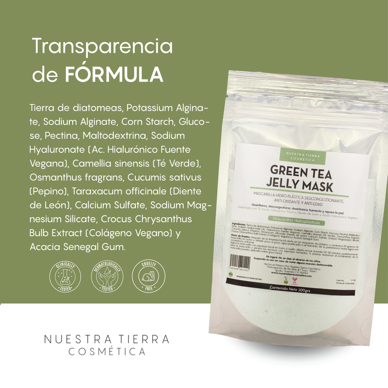 Green Tea Mascarilla Hidro-Plastica Descongestionante y Anti-Oxidante