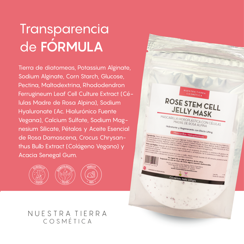 Rose Stem Cell Mascarilla Hidro-Plastica Efecto Lifting Anti-Edad Jelly Mask