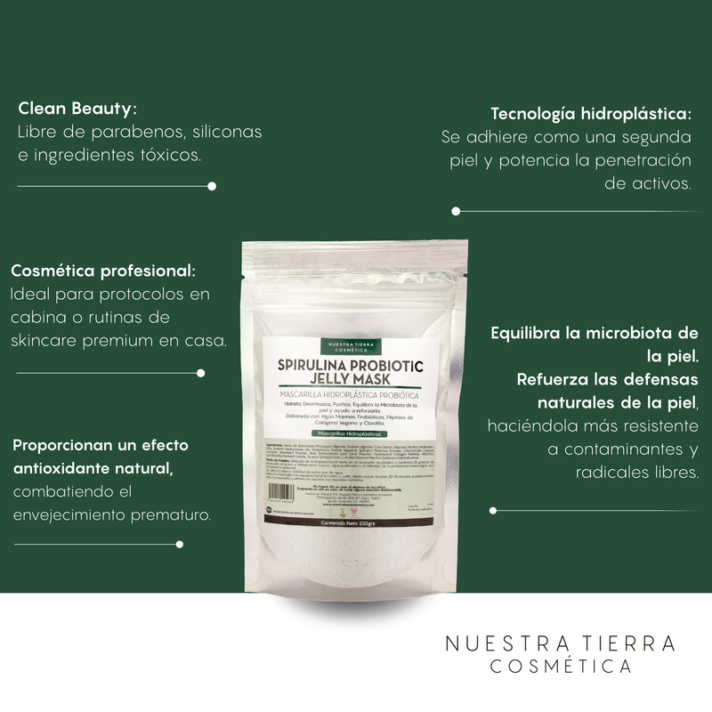 Spirulina Probiotic Jelly Mask- Mascarilla Hidroplastica con Spirulina y Probioticos