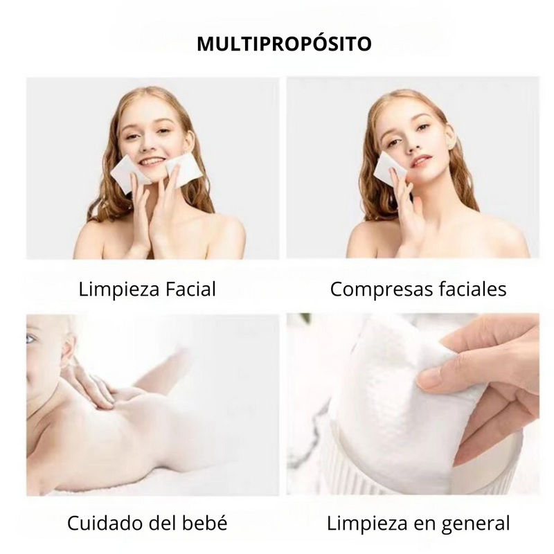 Toallitas Desechables 100% Algodón Para Limpieza Facial Spa