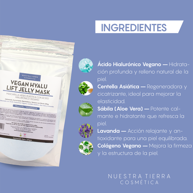 Vegan Hyalu Lift Mascarilla Hidro-Plastica Humectante y Tensora