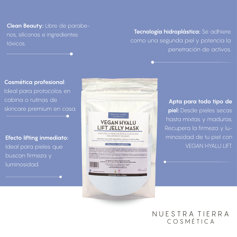 Vegan Hyalu Lift Mascarilla Hidro-Plastica Humectante y Tensora