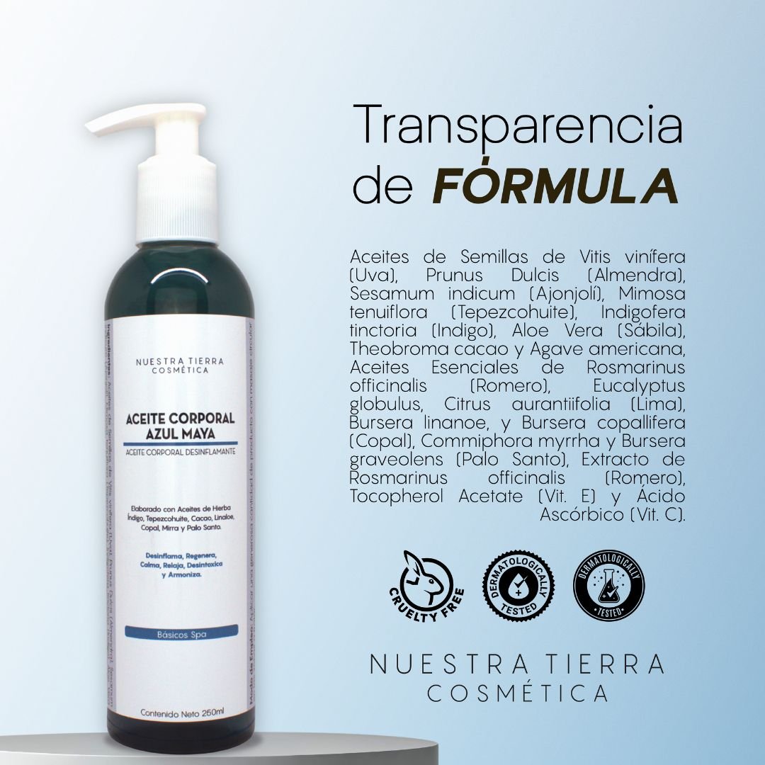 Aceite Corporal Azul Maya - Nuestra Tierra Cosmética Ancestral