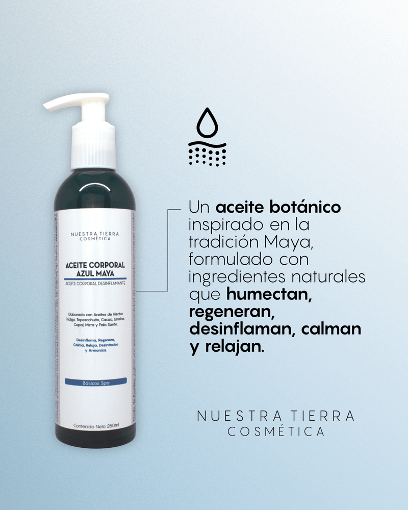 Aceite Corporal Azul Maya - Nuestra Tierra Cosmética Ancestral