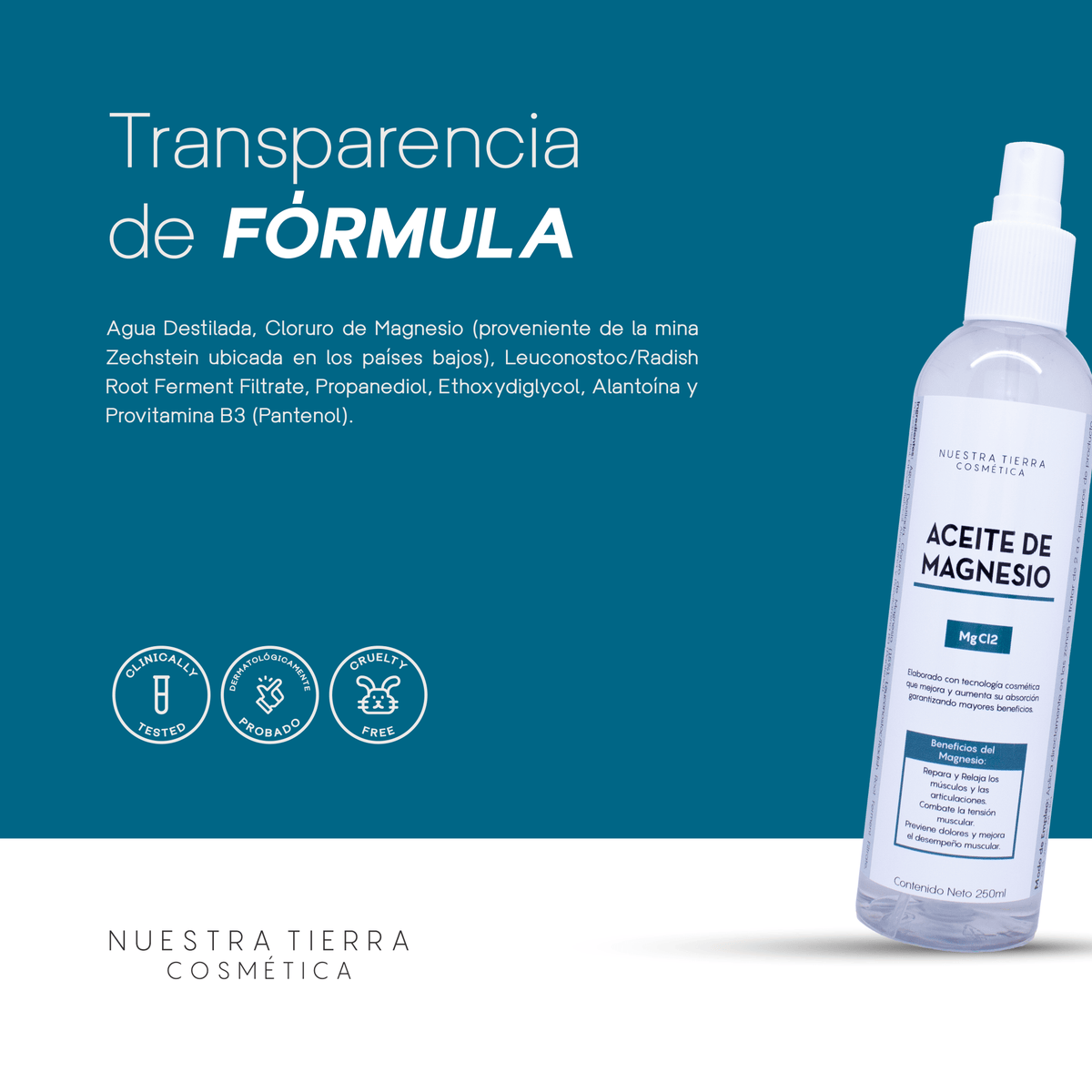 Aceite De Magnesio - Nuestra Tierra Cosmética Ancestral