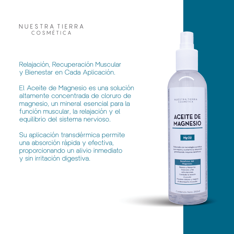 Aceite De Magnesio - Nuestra Tierra Cosmética Ancestral