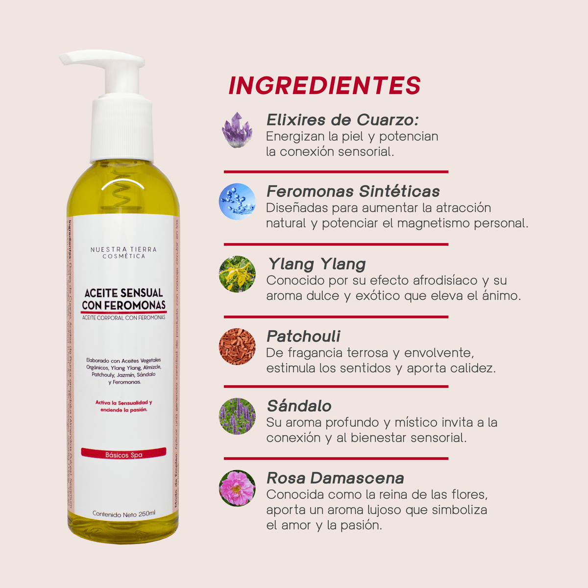 Aceite Sensual con Feromonas - Nuestra Tierra Cosmética Ancestral