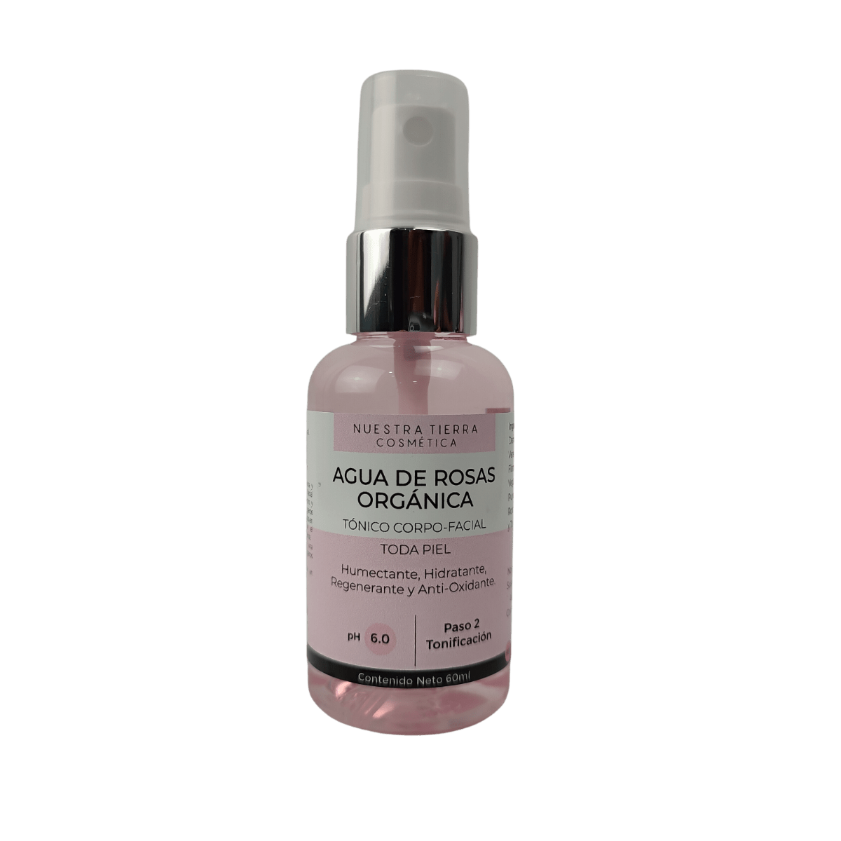Agua De Rosas Organica Hidratante, Humectante y Regenerante - Nuestra Tierra Cosmética Ancestral