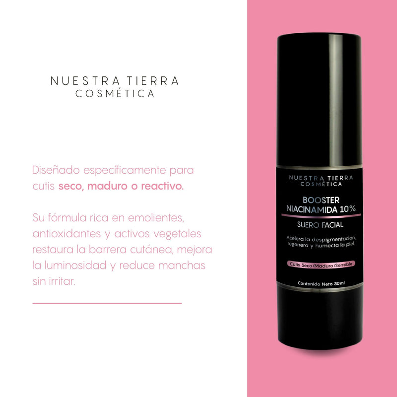 Booster Niacinamida 10% Cutis Seco/Maduro/Sensible - Nuestra Tierra Cosmética Ancestral