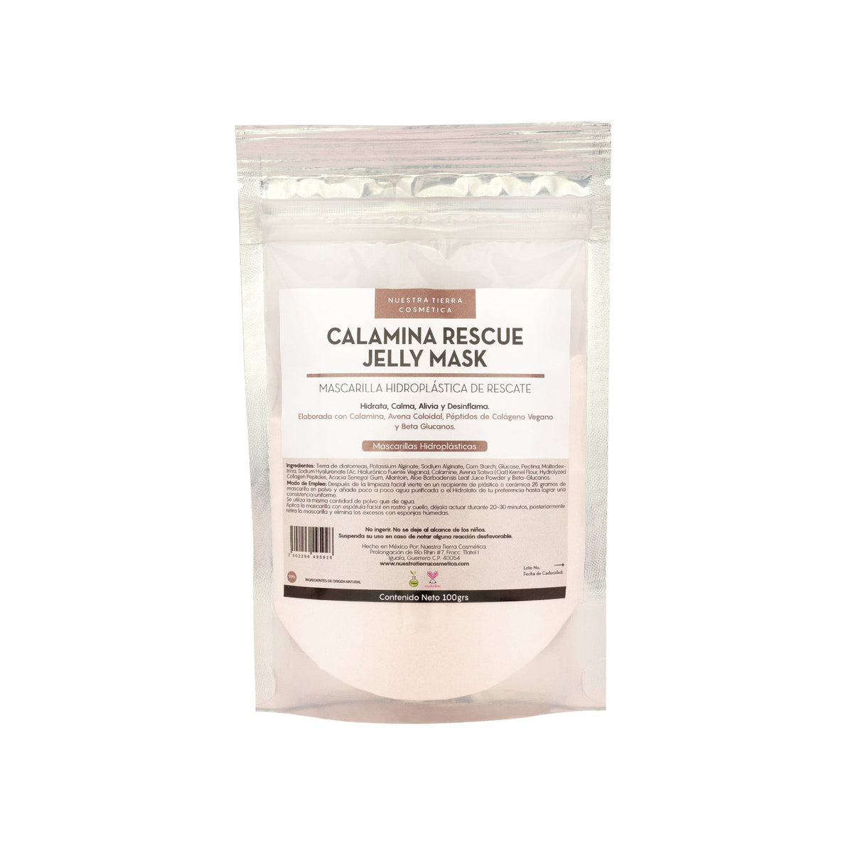 Calamina Rescue Jelly Mask - Mascarilla Hidroplastica con Calamina - Nuestra Tierra Cosmética Ancestral