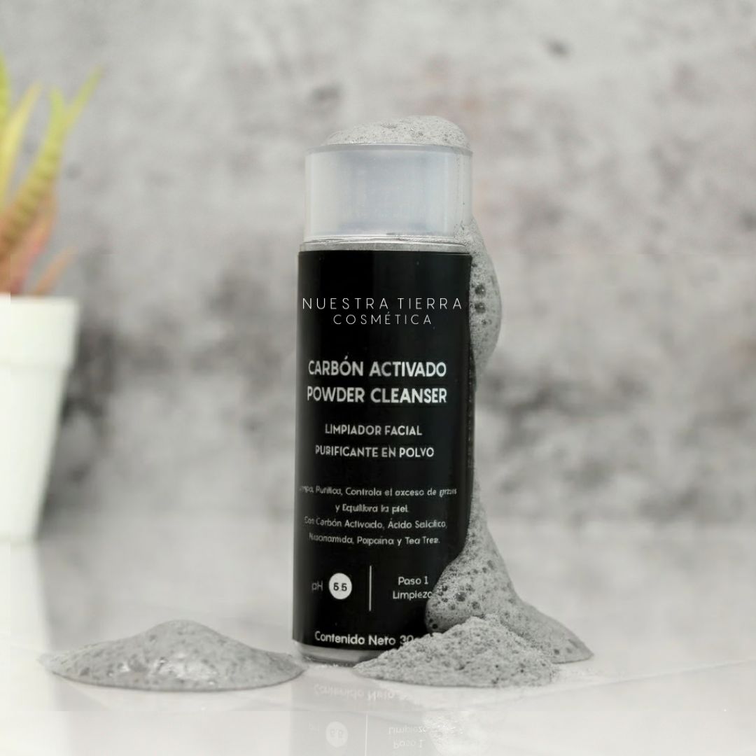 Carbon Activado Powder Cleanser - Limpiador facial en polvo - Nuestra Tierra Cosmética Ancestral