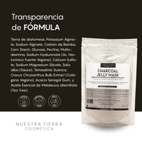 Charcoal Mascarilla Hidro - Plastica Purificante con Carbon Activado, Sauce y Tea Tree - Nuestra Tierra Cosmética Ancestral