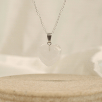 Collar de poder Corazon de Cuarzo con cadena de plata 💎✨ - Nuestra Tierra Cosmética Ancestral