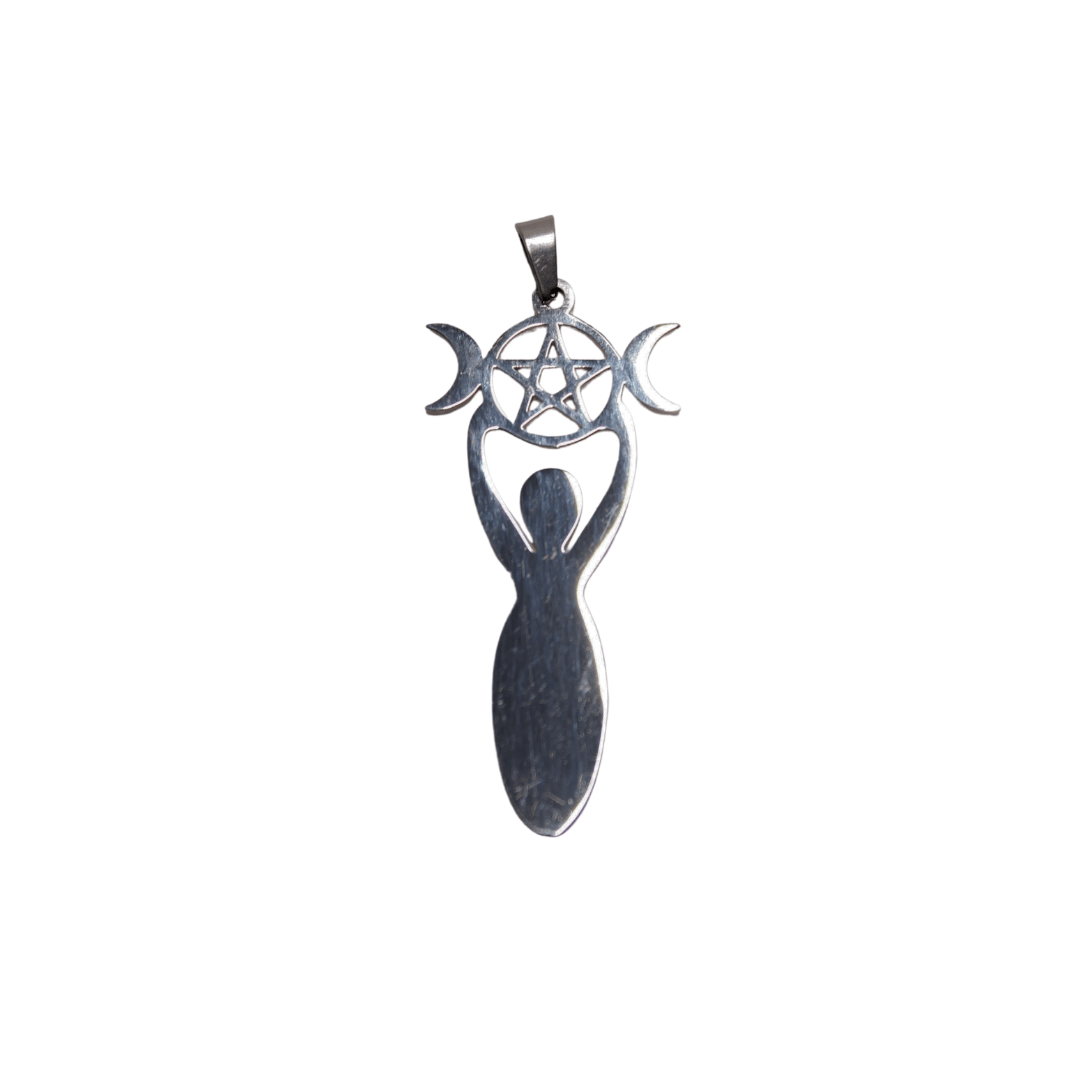 Collar de poder Triple Diosa con Cadena de Plata - Nuestra Tierra Cosmética Ancestral