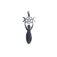 Collar de poder Triple Diosa con Cadena de Plata - Nuestra Tierra Cosmética Ancestral