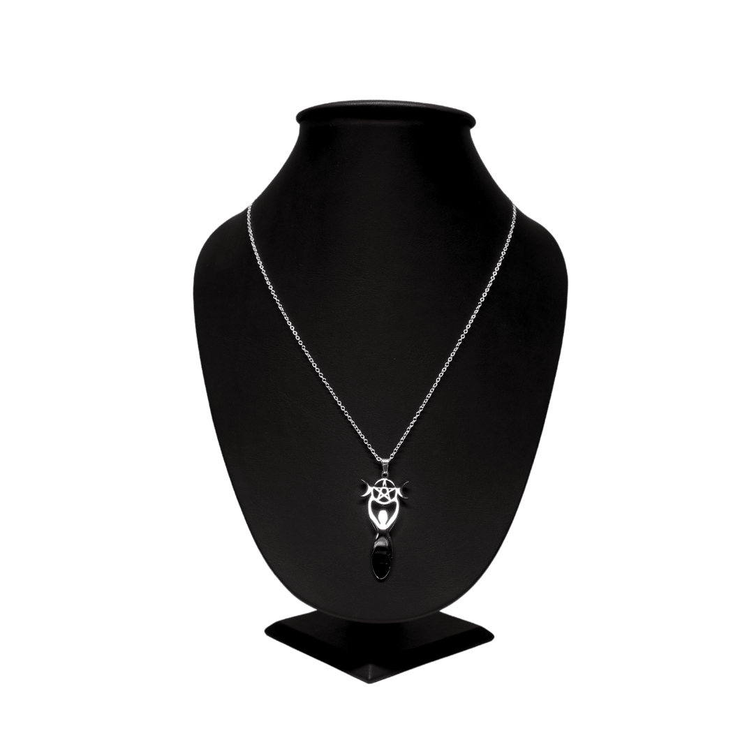 Collar de poder Triple Diosa con Cadena de Plata - Nuestra Tierra Cosmética Ancestral