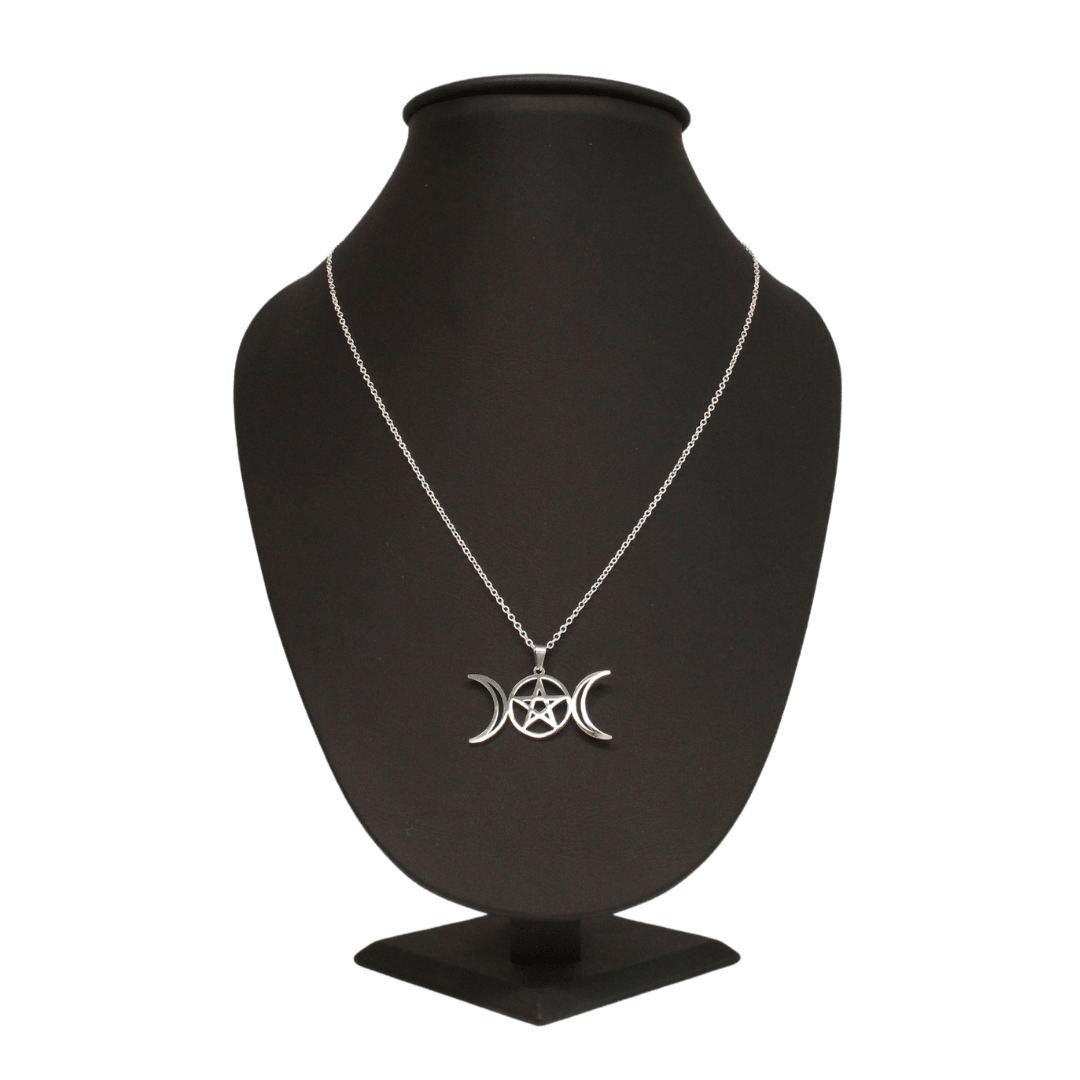 Collar de Poder Triple Luna con Cadena de Plata✨ - Nuestra Tierra Cosmética Ancestral