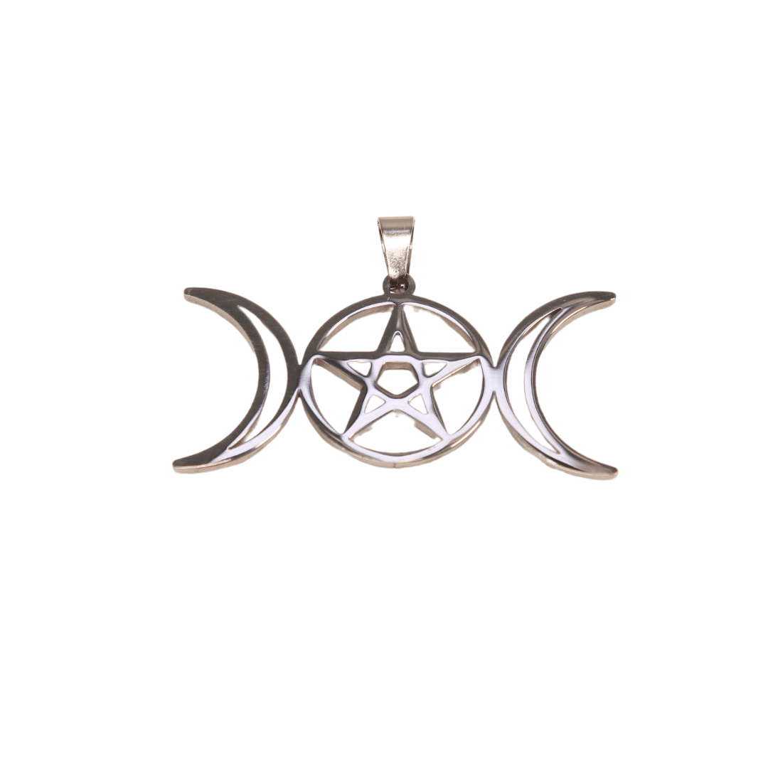 Collar de Poder Triple Luna con Cadena de Plata✨ - Nuestra Tierra Cosmética Ancestral