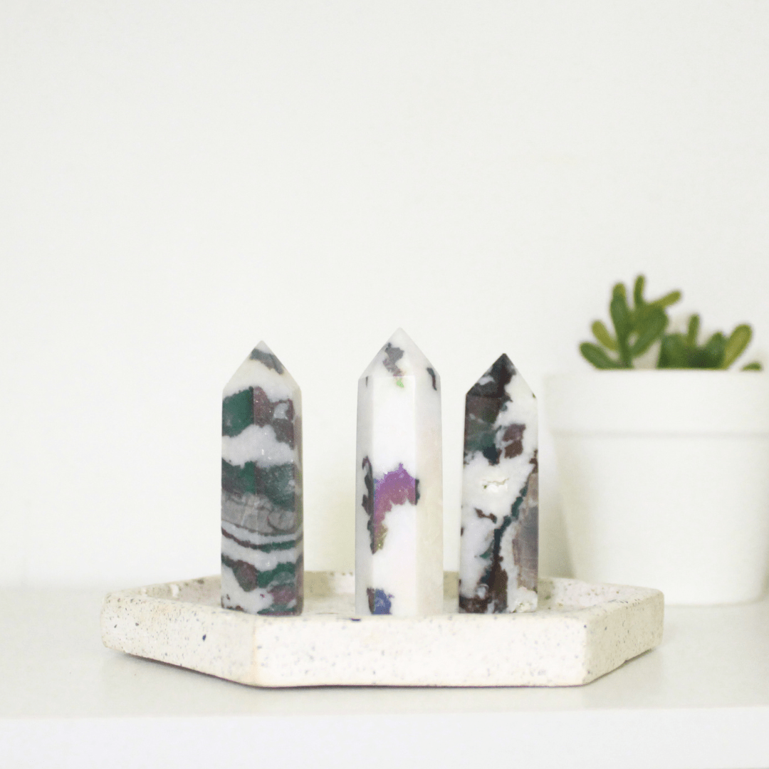Columna de Cuarzo Cebra 💎 - Nuestra Tierra Cosmética Ancestral
