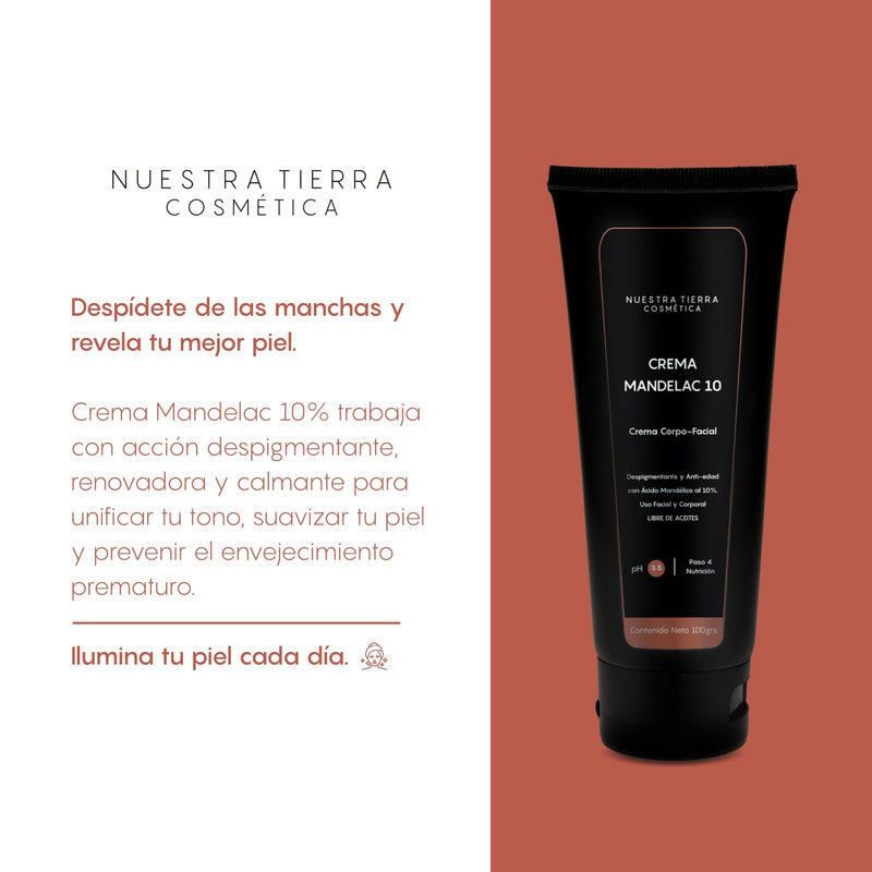 Crema Despigmentante Acido Mandelico 10% - Nuestra Tierra Cosmética Ancestral