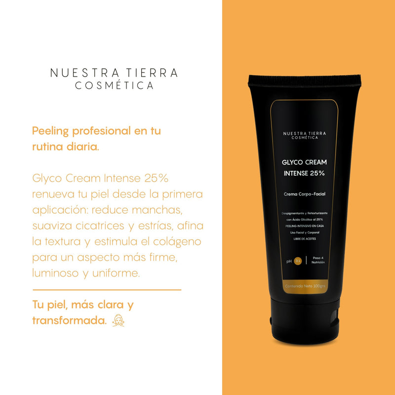 Crema Intensiva Acido Glicolico 25% Peeling - Nuestra Tierra Cosmética Ancestral