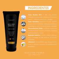 Crema Intensiva Acido Glicolico 25% Peeling - Nuestra Tierra Cosmética Ancestral
