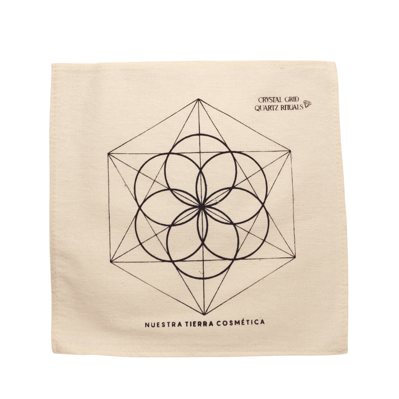 Crystal Grid Rejilla para Cristales en Manta Cruda✨ - Nuestra Tierra Cosmética Ancestral