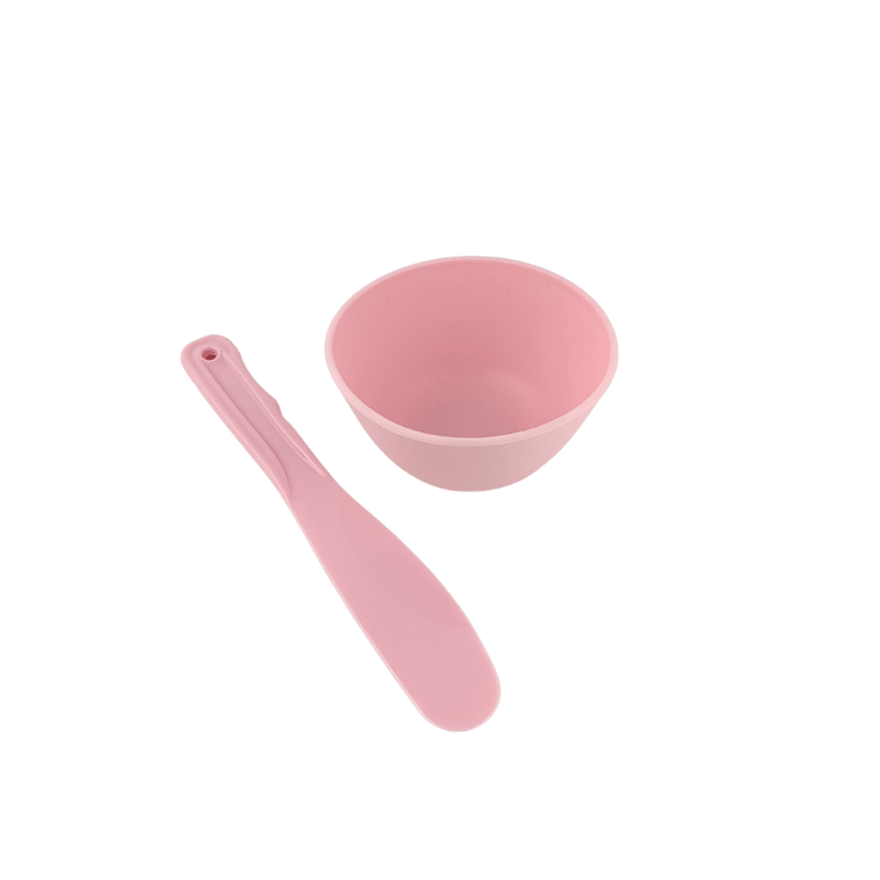 Cuenco de silicona flexible Rosa con espátula - Nuestra Tierra Cosmética Ancestral