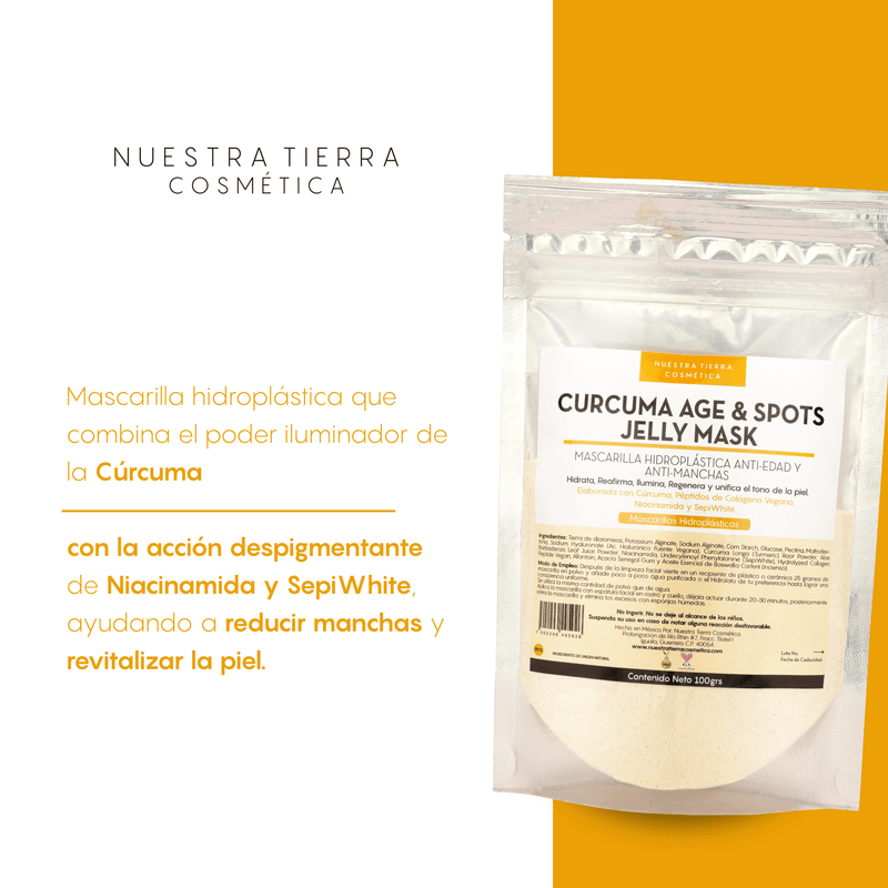 Curcuma Age & Spots Jelly Mask - Mascarilla Hidroplastica Anti - edad y Anti - manchas - Nuestra Tierra Cosmética Ancestral