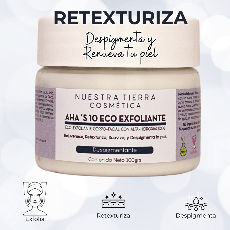 Eco - Exfoliante con acido glicolico y Lactico - Nuestra Tierra Cosmética Ancestral