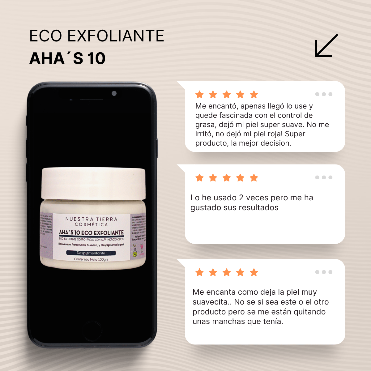 Eco - Exfoliante con acido glicolico y Lactico - Nuestra Tierra Cosmética Ancestral