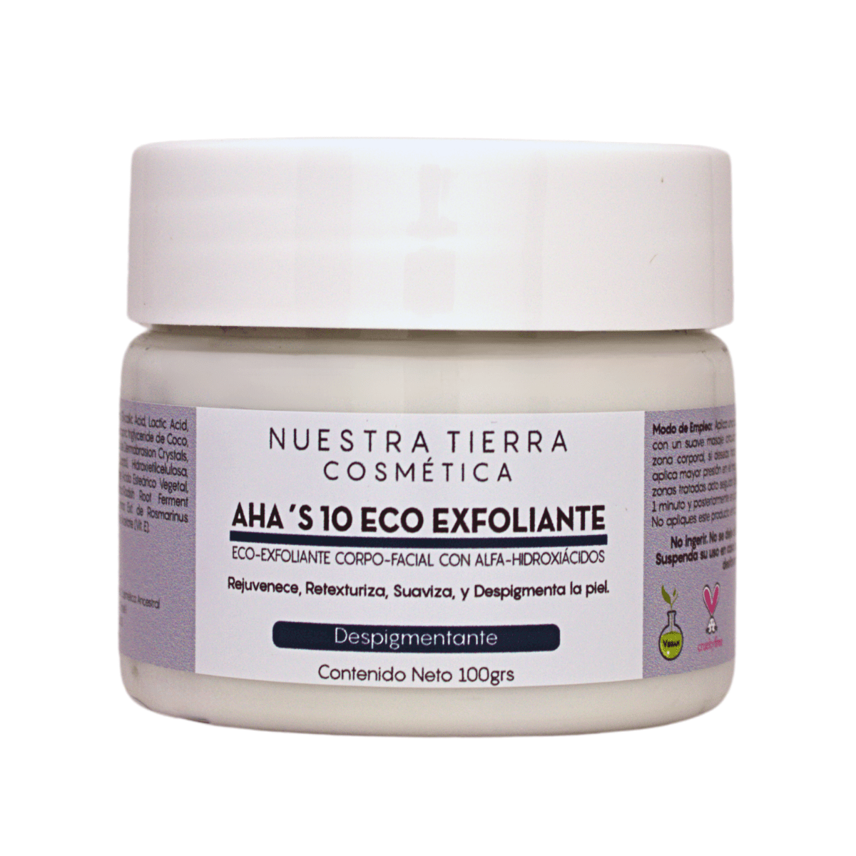 Eco - Exfoliante con acido glicolico y Lactico - Nuestra Tierra Cosmética Ancestral