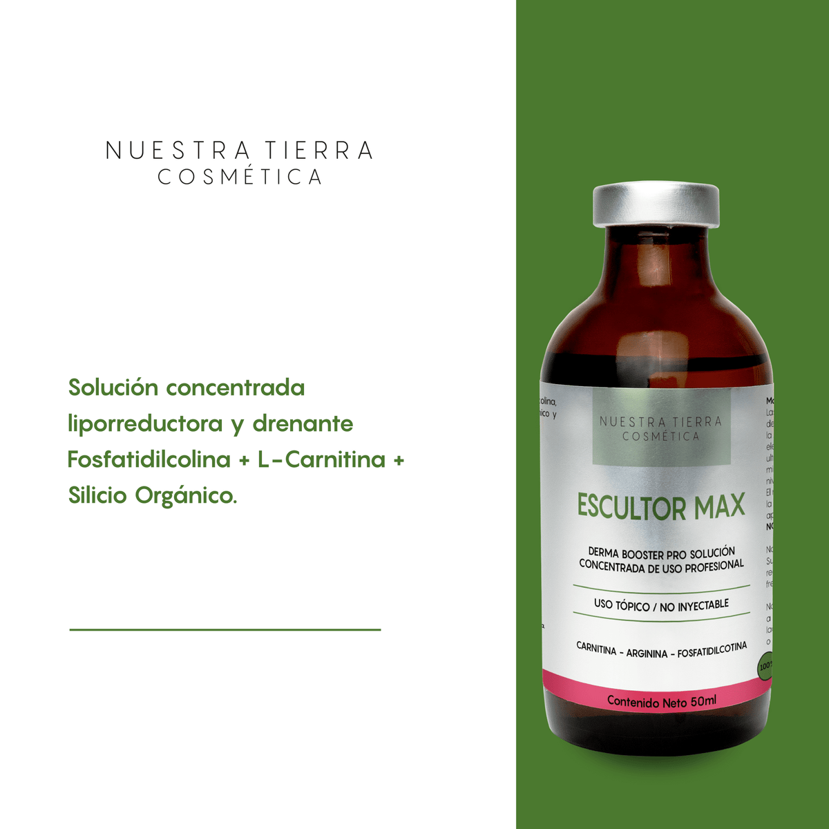 Escultor Max Solución Concentrada Reductiva Anti - Celulitis Vial - Nuestra Tierra Cosmética Ancestral