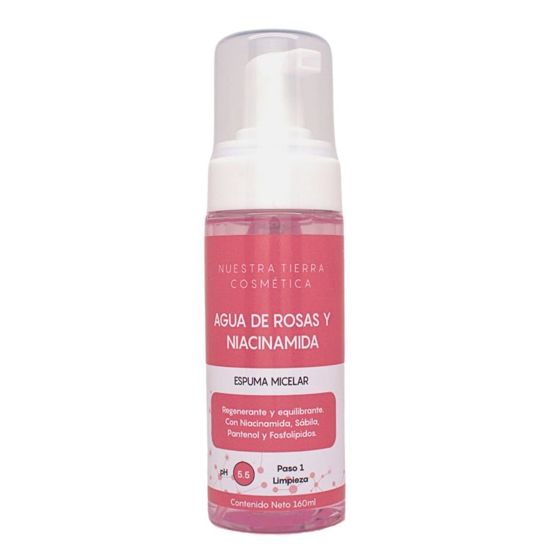 Espuma Micelar Agua De Rosas y Niacinamida - Nuestra Tierra Cosmética Ancestral