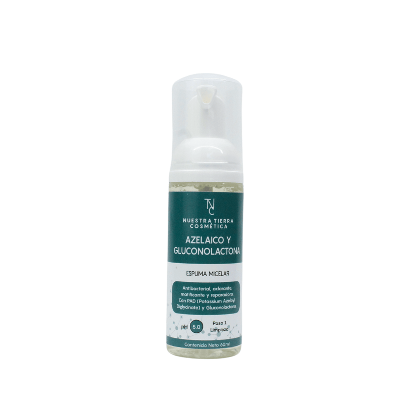 Espuma Micelar Azelaico y Gluconolactona - Nuestra Tierra Cosmética Ancestral