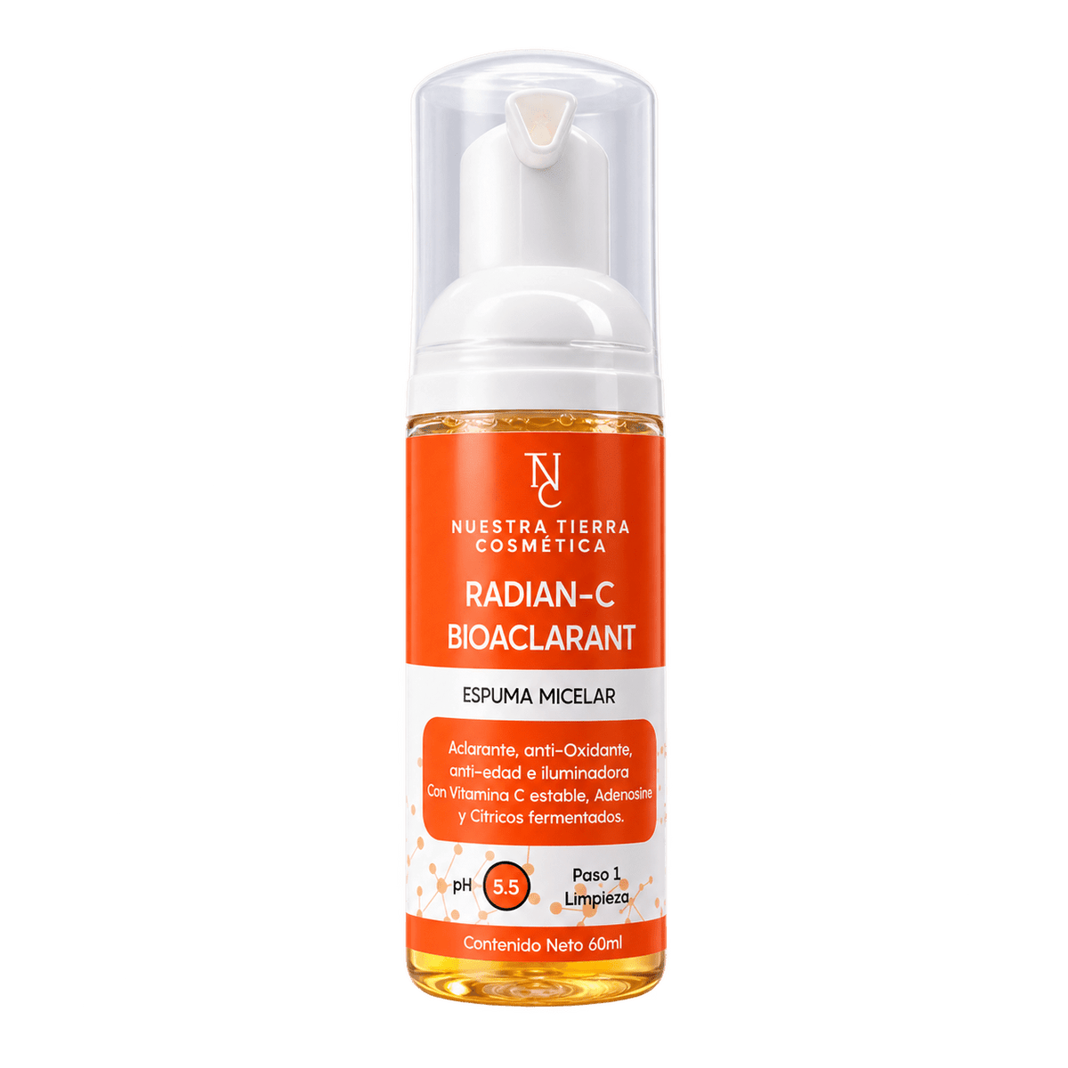 Espuma Micelar Radian-C Bioaclarant - Nuestra Tierra Cosmética Ancestral