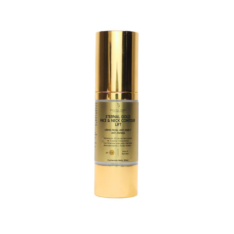 Eternal Gold Face & Neck Contour Lift Crema Anti - Papada - Nuestra Tierra Cosmética Ancestral