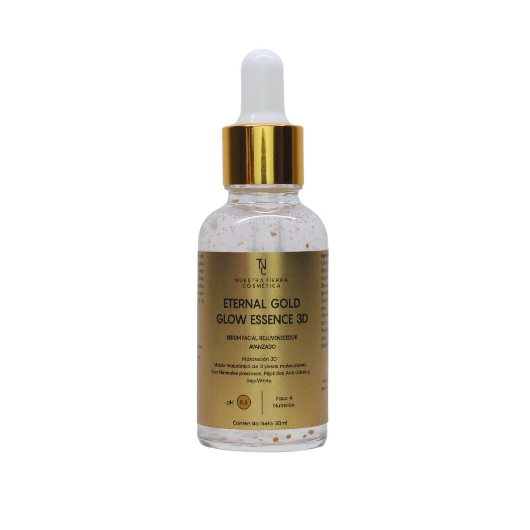 Eternal Gold Glow Essence 3D Serum Facial - Nuestra Tierra Cosmética Ancestral