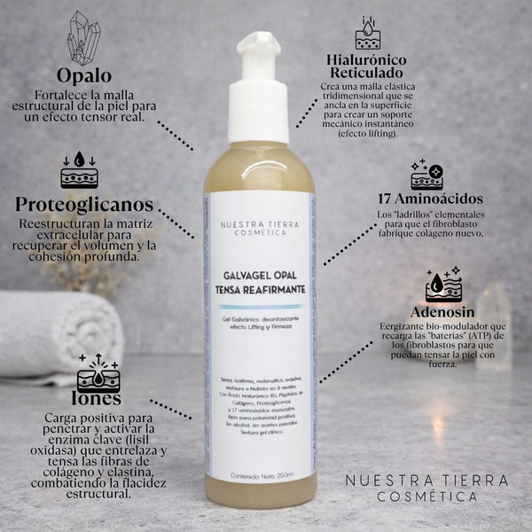 Galvagel Opal Gel Galvanico Tensa Reafirmante - Nuestra Tierra Cosmética Ancestral