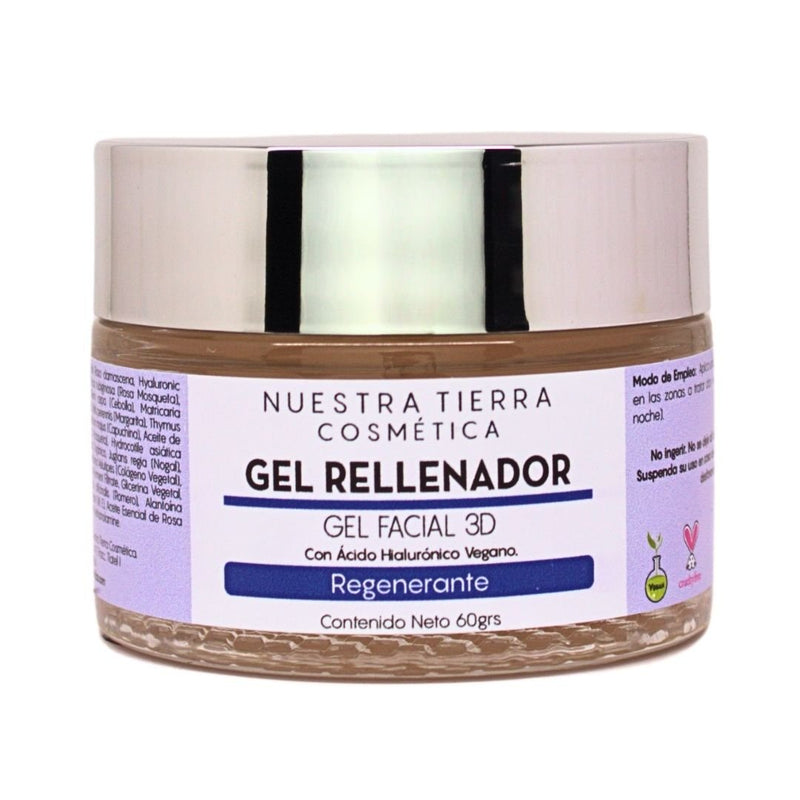 Gel Rellenador De Ac. Hialuronico Vegano Ideal para arrugas y cacarizos - Nuestra Tierra Cosmética Ancestral