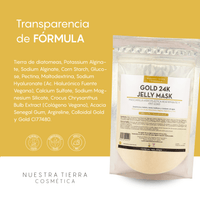 Gold 24K Mascarilla Hidro - Plastica Reafirmante y Anti - Edad con Oro y Argirelina - Nuestra Tierra Cosmética Ancestral
