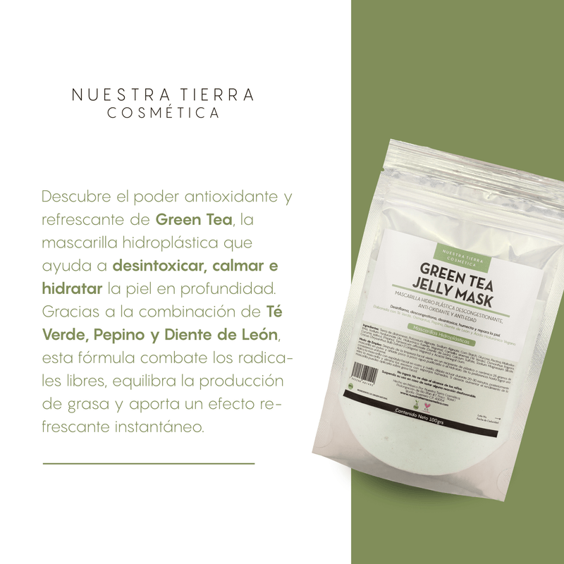 Green Tea Mascarilla Hidro - Plastica Descongestionante y Anti - Oxidante - Nuestra Tierra Cosmética Ancestral