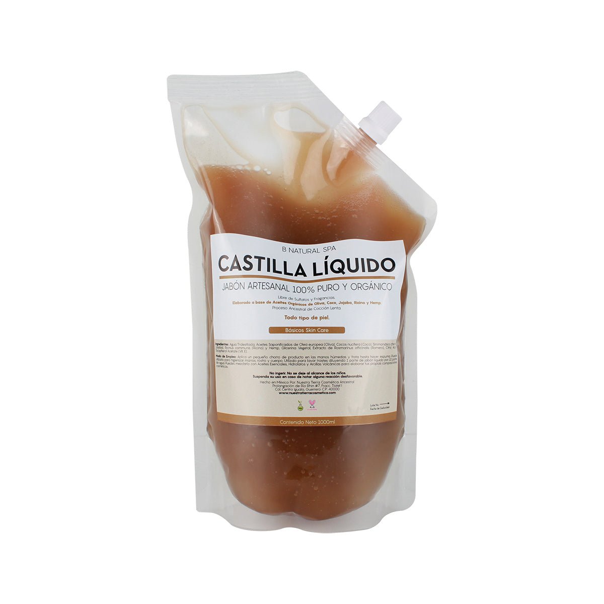 Jabon de Castilla Liquido - Nuestra Tierra Cosmética Ancestral
